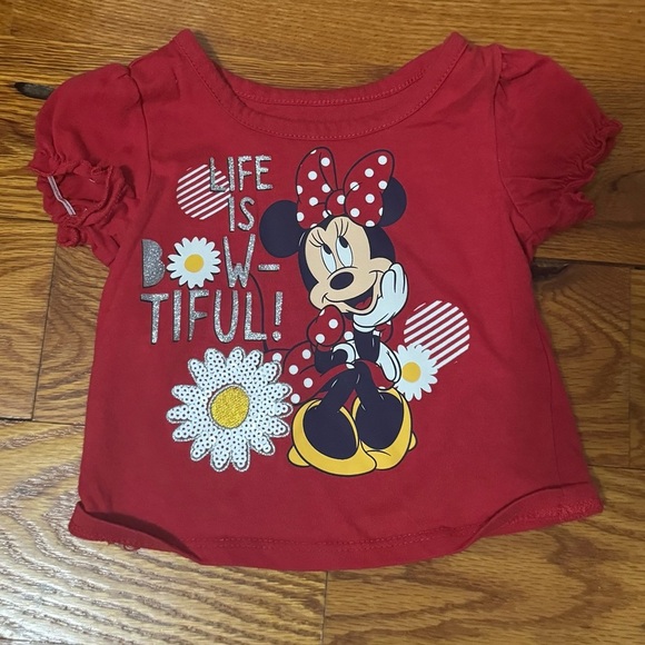 Disney Red Short Sleeve Tees with Graphic Designs - Picture 1 of 4